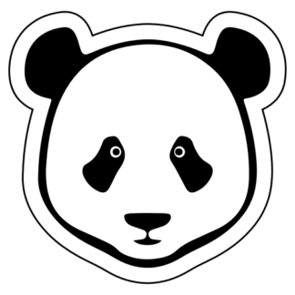 Simple Panda Face Sticker (Black)